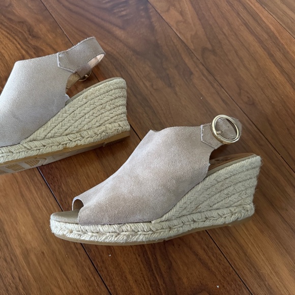 Kanna Tan Suede Slingback Wedge Sandals Espadrilles Size EU 37, US 7 - Picture 8 of 9